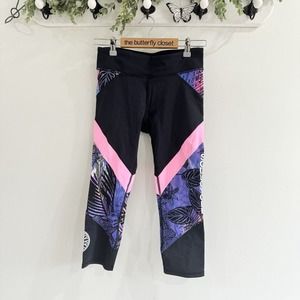 Soulcycle Neon Printed Cropped Leggings Medium
